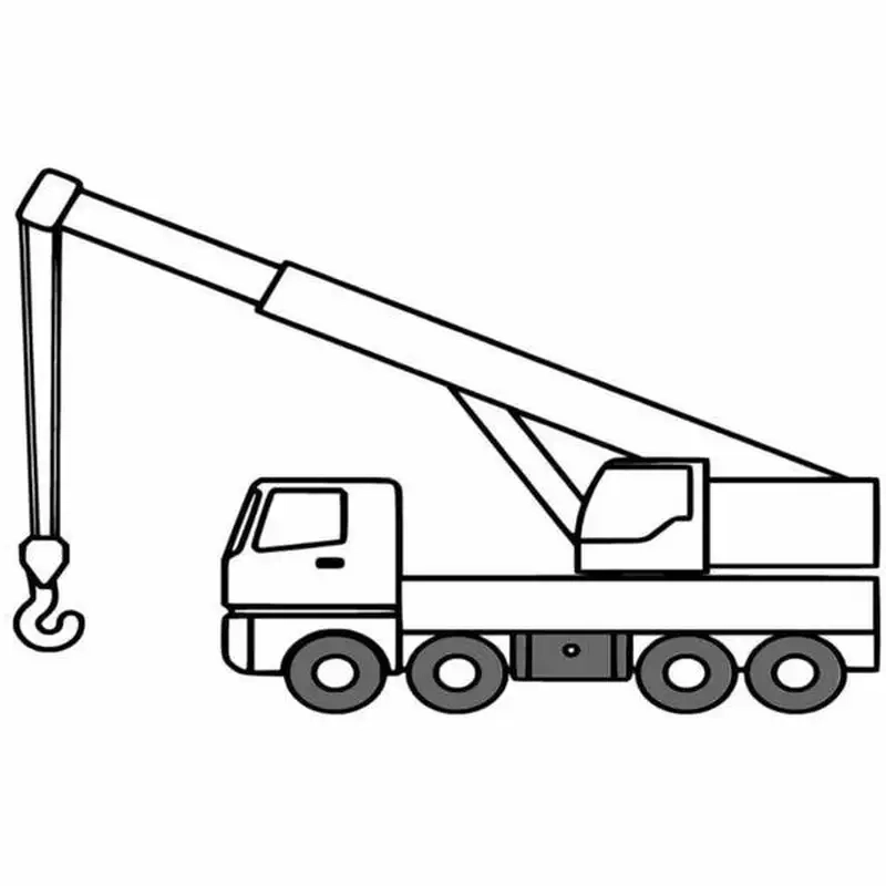 Bé phát triển kỹ năng với tranh tô màu xe cần cẩu cho bé