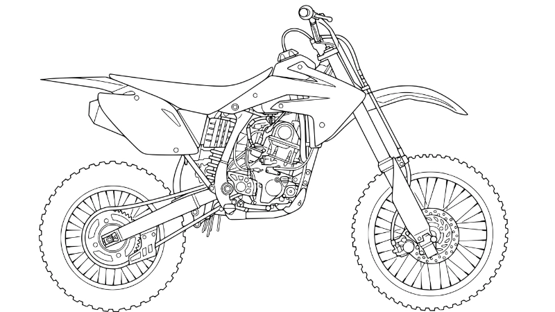 Màu sắc bùng nổ khi bé thử tô màu xe motor cào cào