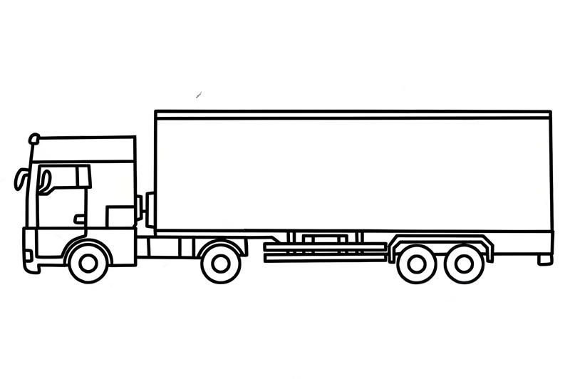 Tranh tô màu xe container là như thế nào?