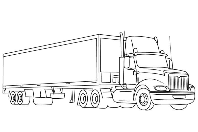Bộ sưu tập truck tranh tô màu xe container cho bé yêu xe tải