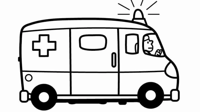 Bé sáng tạo cùng tô màu xe cứu thương cực đáng yêu