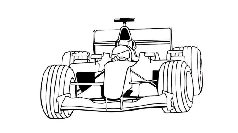 Bé sáng tạo cùng tranh tô màu xe đua f1 cực ngầu