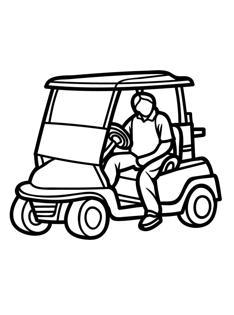 Bé yêu vận động cùng tô màu xe golf sáng tạo