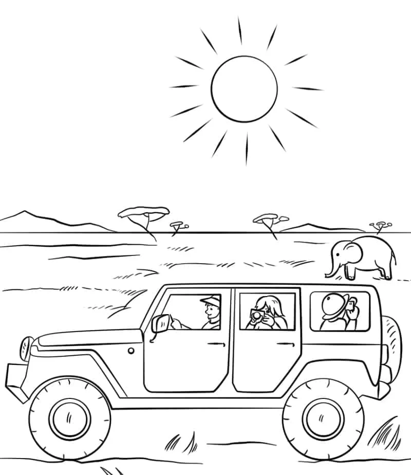 Đầy thử thách cho bé trai qua tranh tô màu xe off-road
