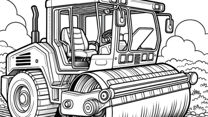 Giúp bé thỏa sức sáng tạo qua tranh tô màu xe lu