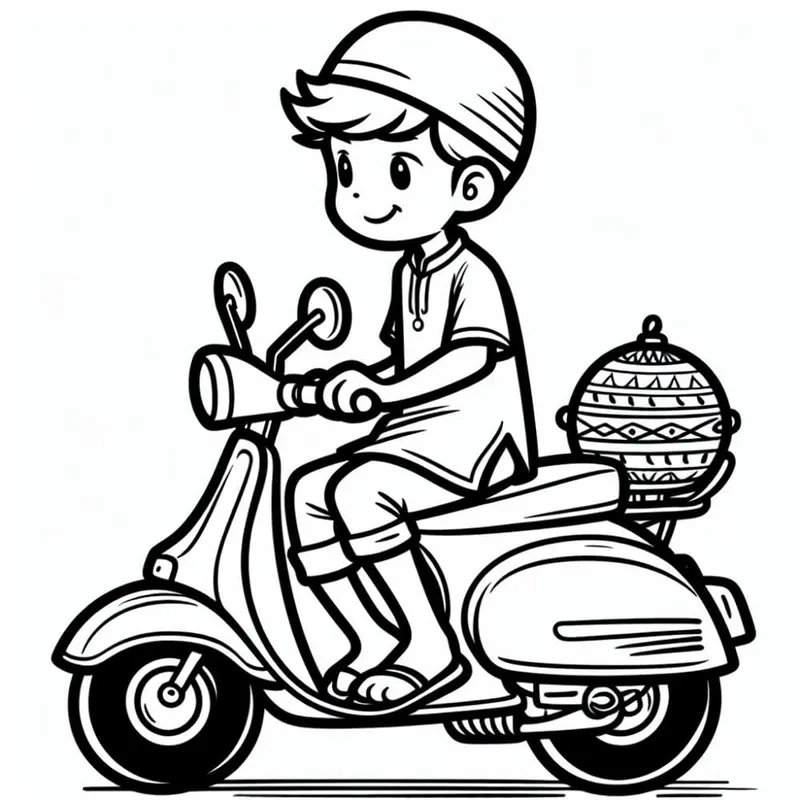 Giúp bé phát triển tư duy qua tranh tô màu xe máy cho bé