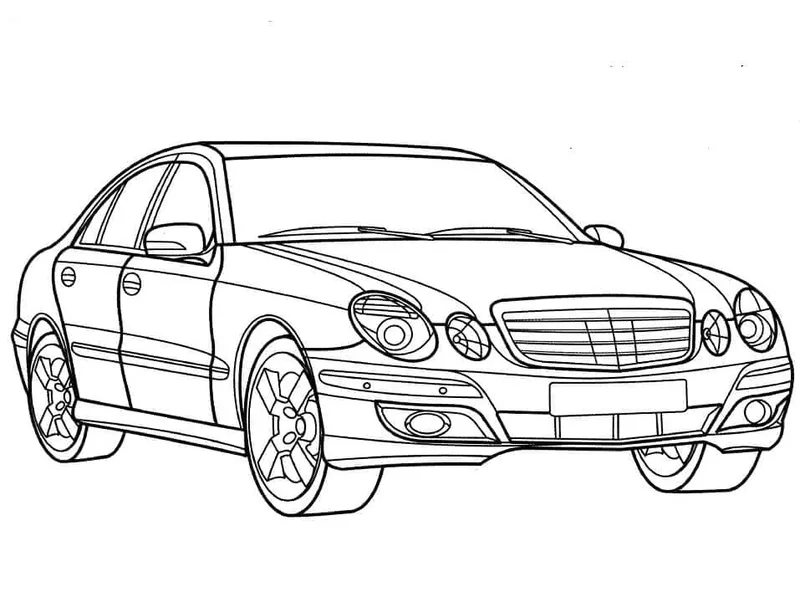 Rèn luyện kỹ năng vẽ qua vẽ tranh tô màu xe Mercedes