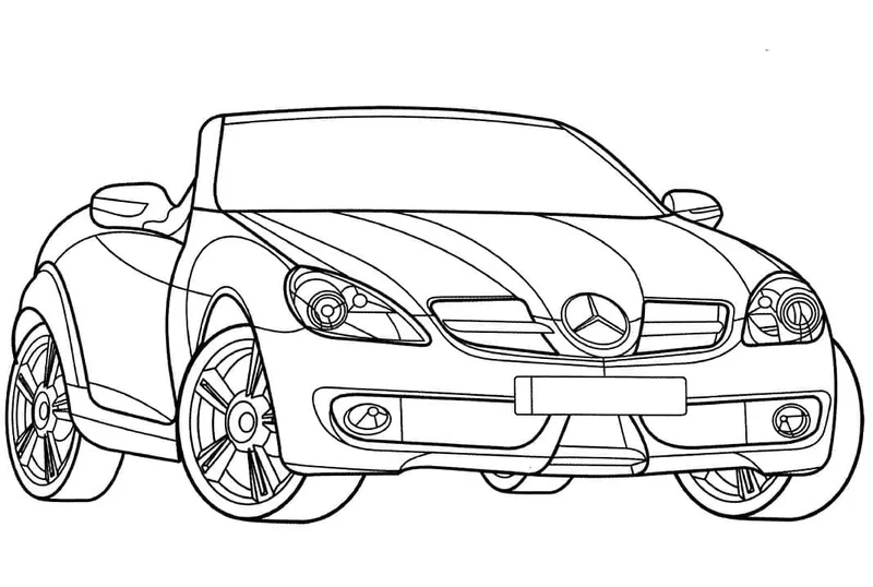 Thế giới sắc màu sinh động với tranh tô màu xe Mercedes cho trẻ em