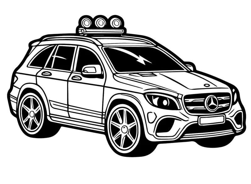 Tranh rèn trí tưởng tượng qua hình tô màu xe Mercedes