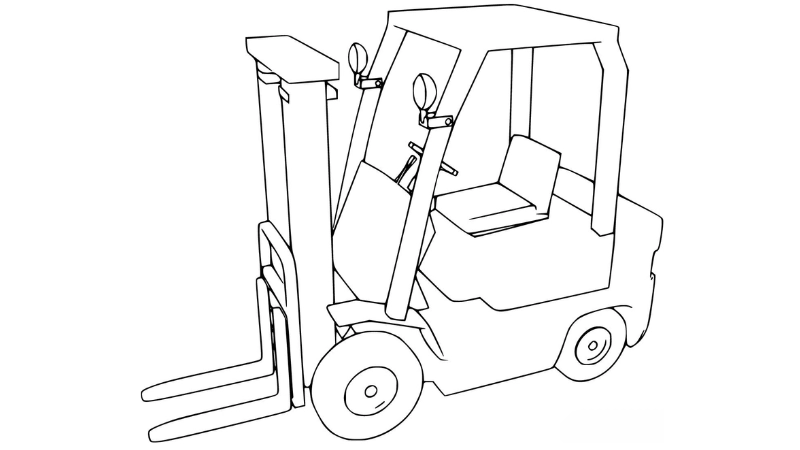 Bé học vừa chơi với tranh tranh tô màu xe nâng điện cực thú vị và bổ ích