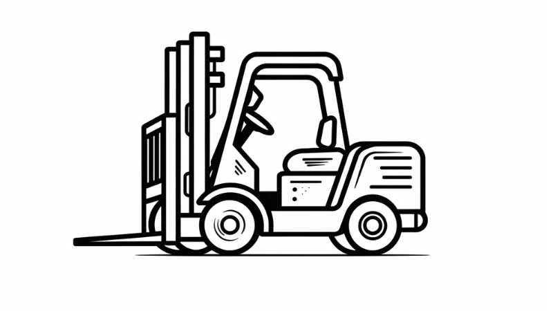 Tặng bé ngay bộ tranh tô màu xe nâng mini cực đáng yêu và gần gũi