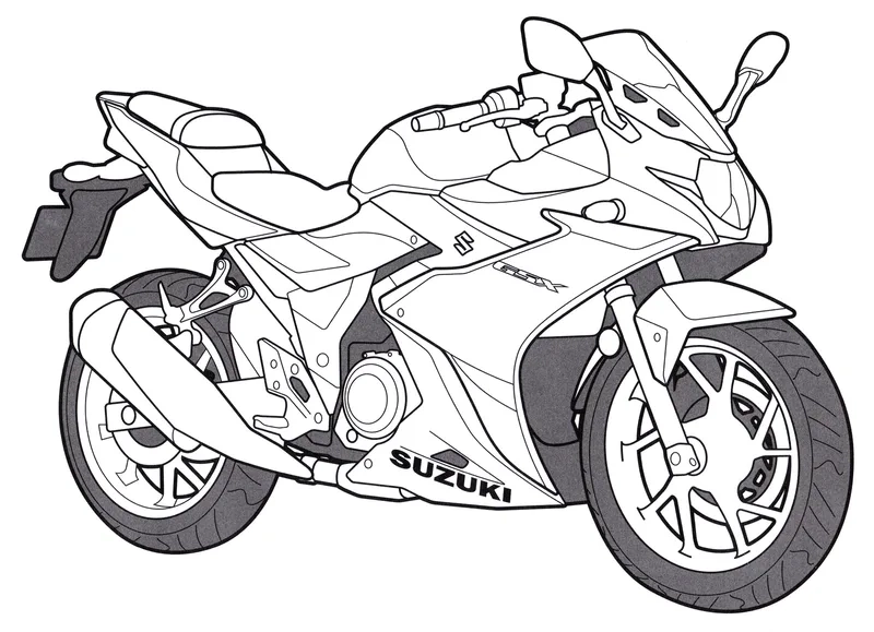 Trọn bộ tranh tô màu moto tốc độ dành cho bé yêu xe đua