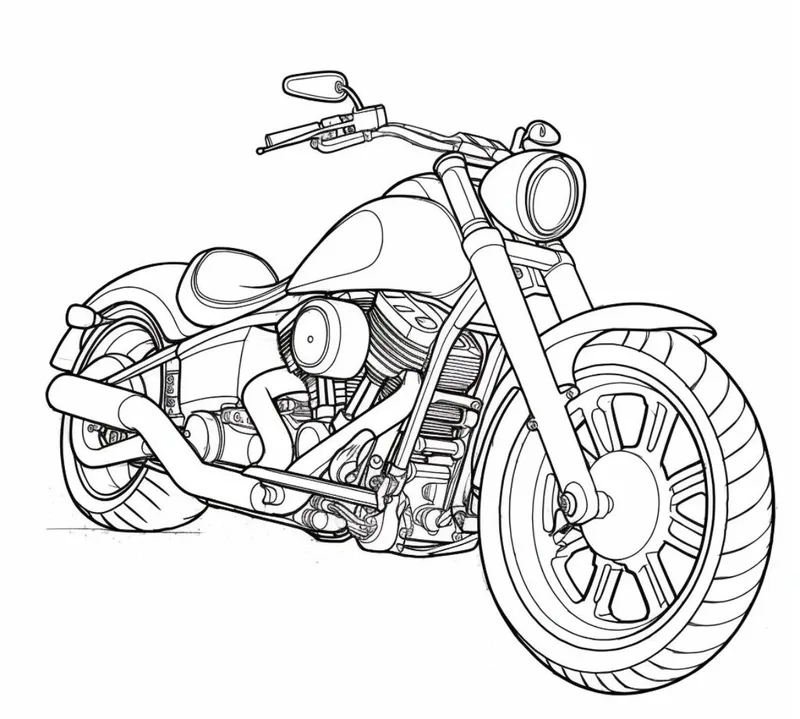Tải ngay tranh tô màu xe motor đường phố cực chất cho bé