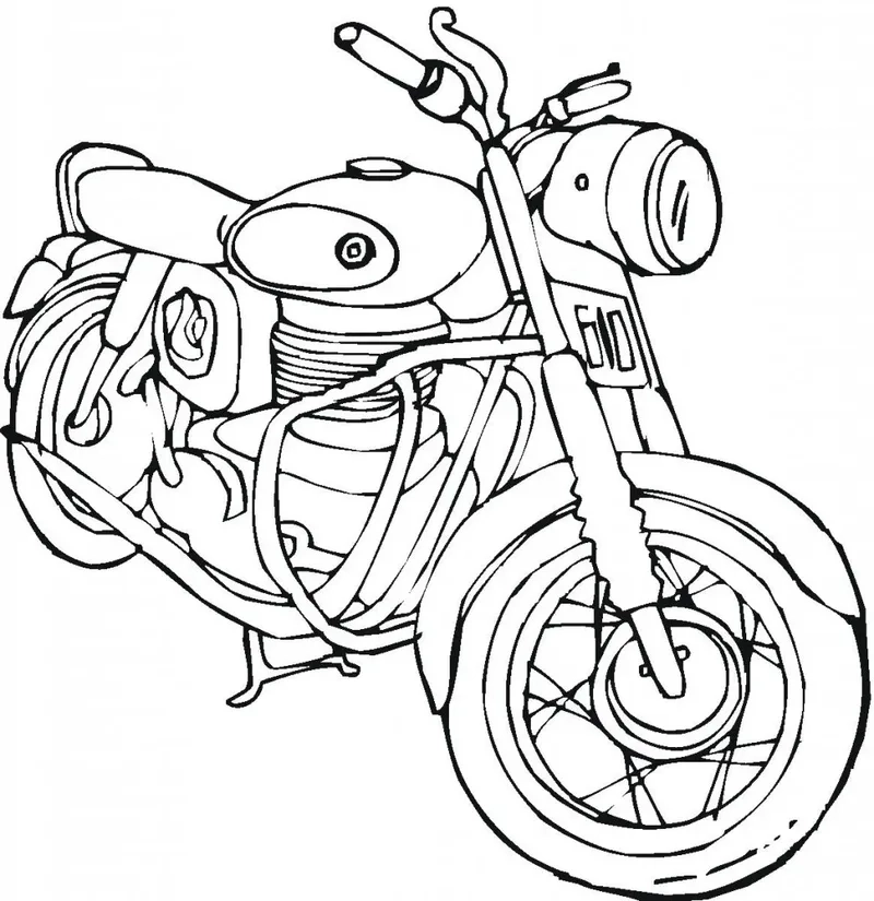 Bộ ảnh tô màu xe motor mạnh mẽ dành cho bé yêu phiêu lưu