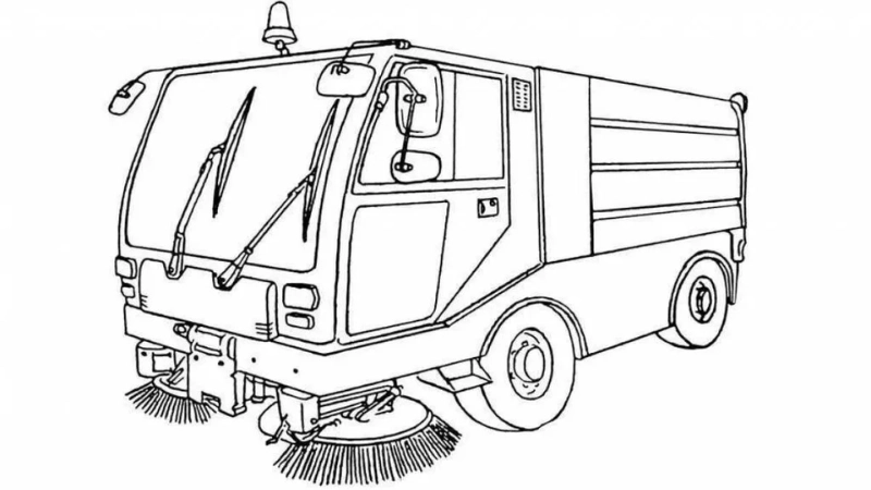 Bé tập kỹ năng sáng tạo với vẽ tranh xe quét đường đơn giản và đẹp