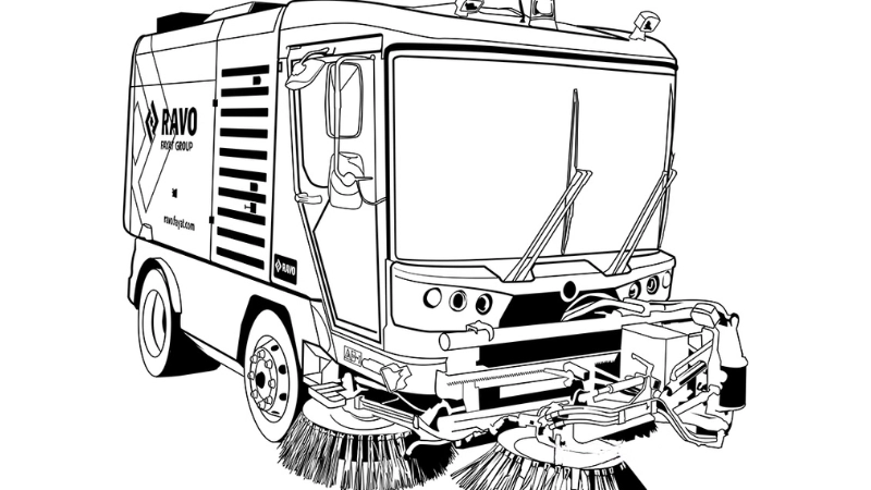 Mang lại tiếng cười cho bé với bộ tô màu xe quét đường vui nhộn