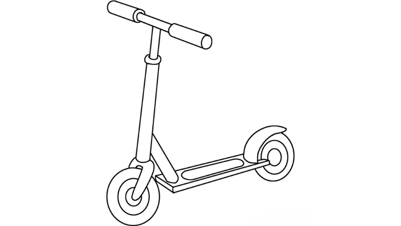 Bé yêu thích sáng tạo với tranh tô màu xe scooter hiện đại