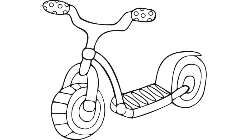 Giúp bé rèn luyện khéo léo cùng tô màu xe scooter mini