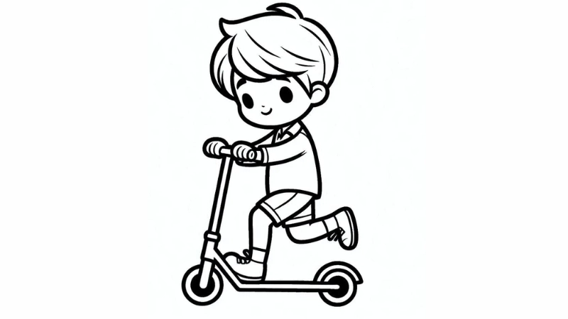 Tô điểm niềm vui với tranh tô màu xe scooter vui nhộn