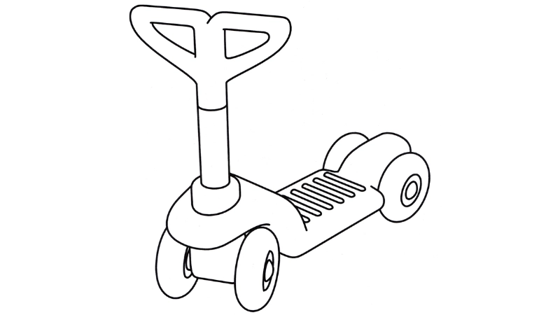 Bé học màu sắc dễ dàng qua tô màu xe scooter đẹp