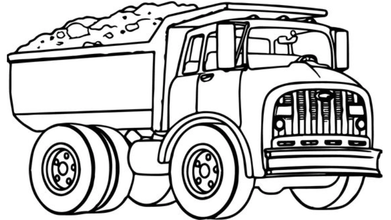 Giúp bé rèn luyện khéo tay với tranh tô màu xe tải ben sinh động