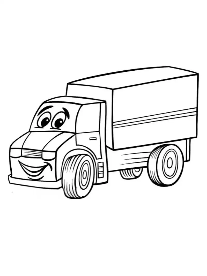 Bé vẽ vui nhộn cùng tranh tô màu xe bán tải mới