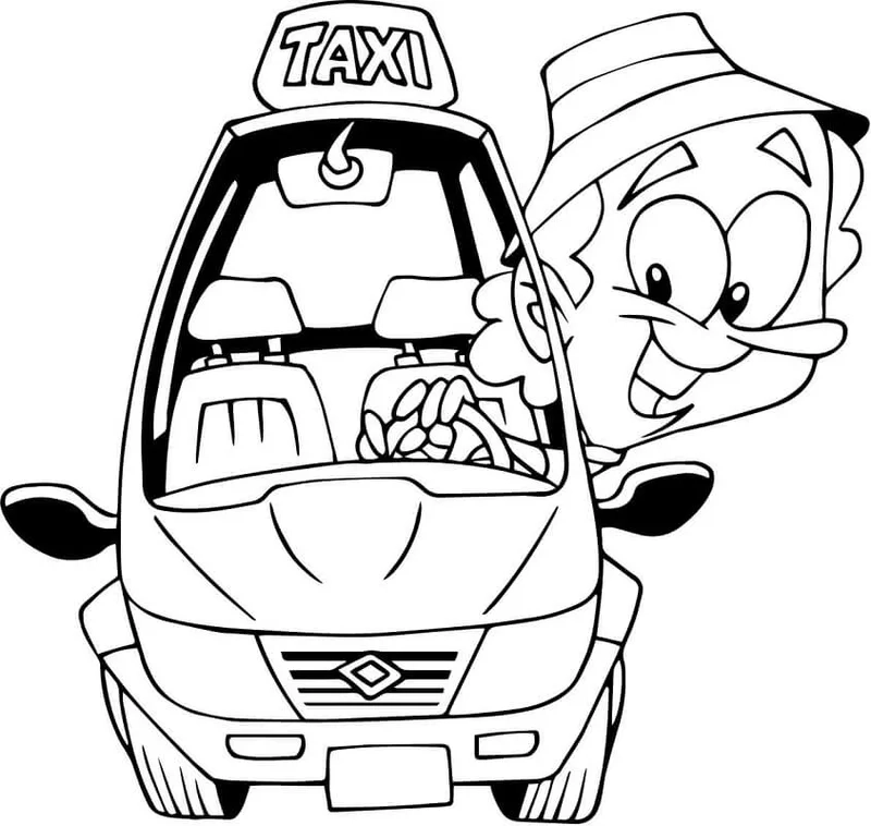 Ý nghĩa giáo dục từ tranh tô màu xe taxi
