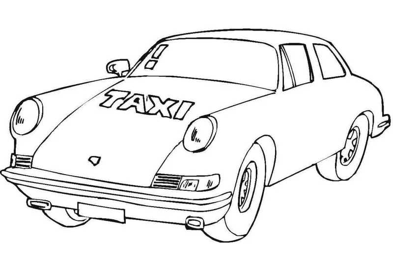 Giúp bé khám phá thế giới qua tranh tô màu xe taxi cho bé