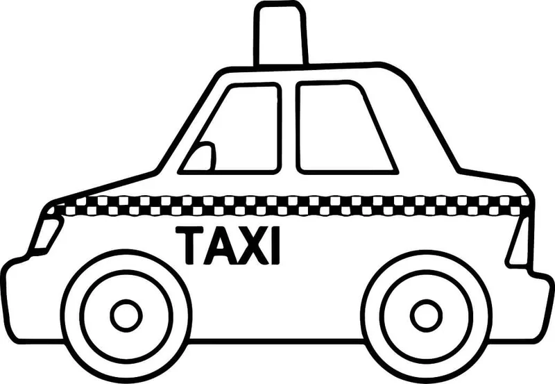 Bé thêm yêu màu sắc với tranh tô màu xe taxi màu vàng