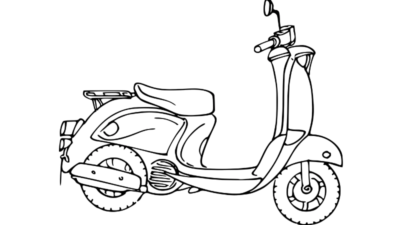 Bộ sưu tập độc đáo tô màu xe tay ga trẻ em cực dễ thương