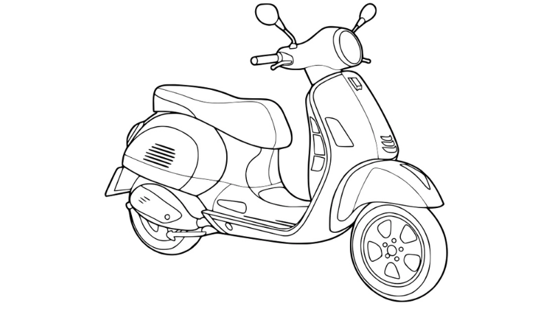 Tải ngay bộ sưu tập tranh tô màu xe ga mini cực ngộ nghĩnh