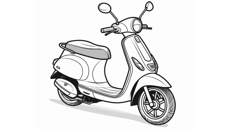 Giải trí mỗi ngày với tranh tô màu xe tay ga vui nhộn