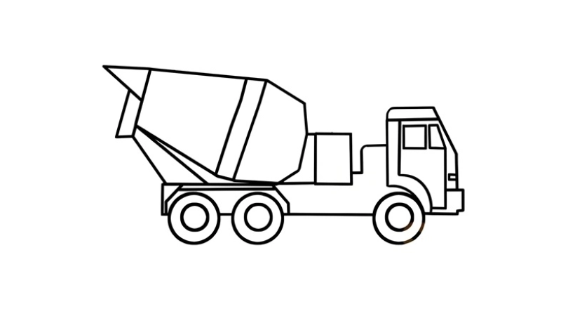 Bé tập vẽ đẹp hơn với tranh tô màu ô tô trộn bê tông