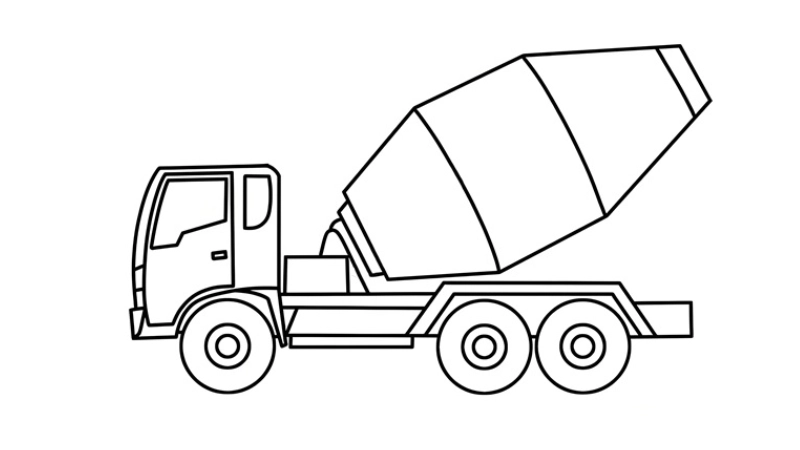 Giúp bé sáng tạo qua in tranh tô màu xe trộn bê tông