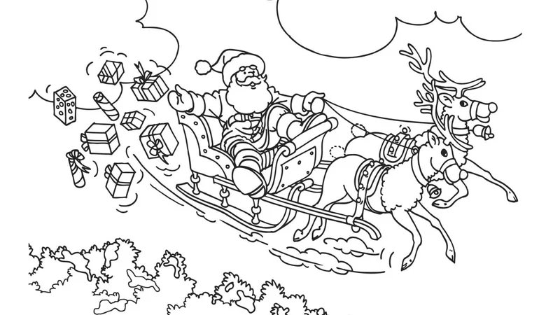Khám phá không khí mùa đông qua tô màu xe tuần lộc của ông già Noel trên băng