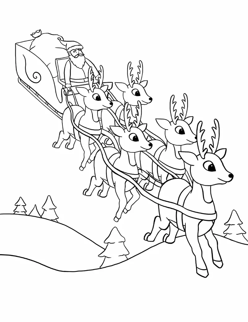 Phiên bản hiện đại đầy sáng tạo với tranh tô màu xe tuần lộc của ông già Noel hiện đại