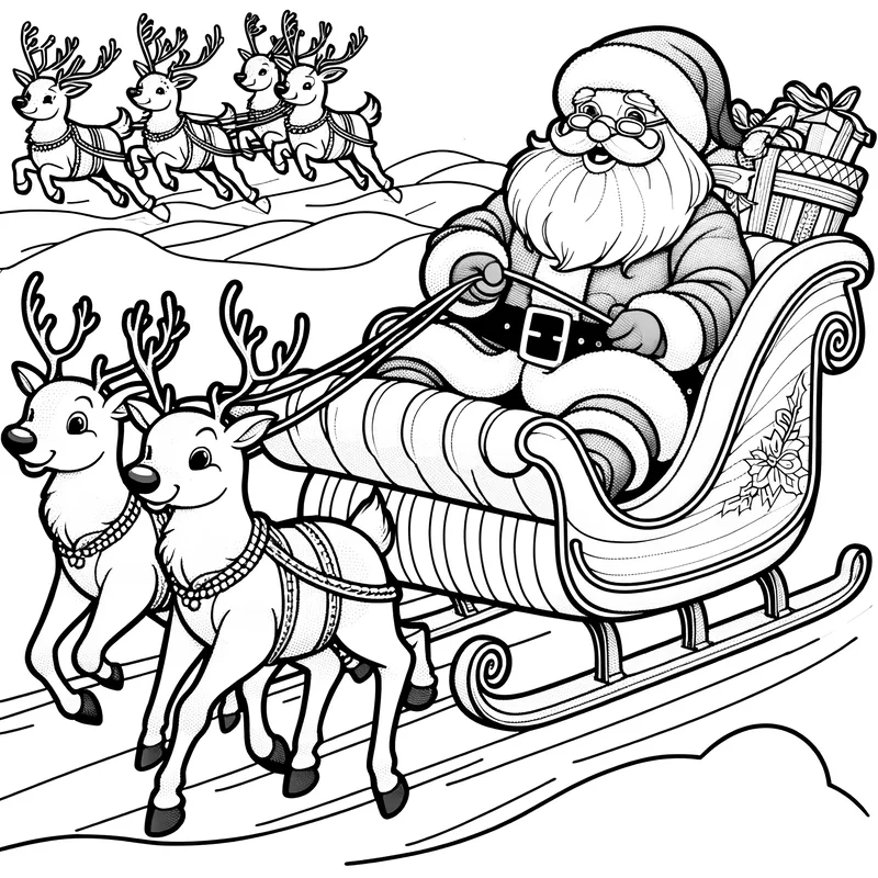 Thế giới đáng yêu từ bộ tô màu xe tuần lộc của ông già Noel dễ thương