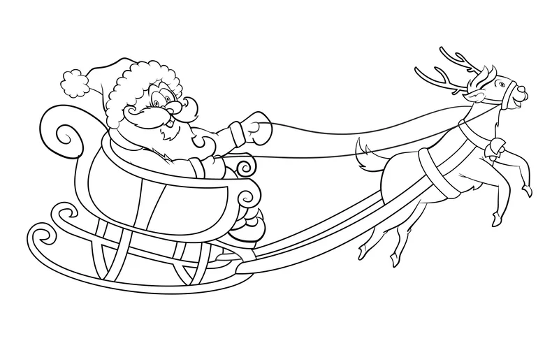 Thỏa sức sáng tạo qua bộ hình tô màu xe tuần lộc của ông già Noel