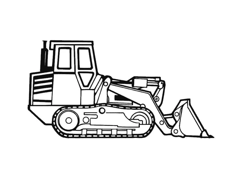 Khám phá thế giới công trình qua tranh tô màu xe ủi đất cho trẻ em