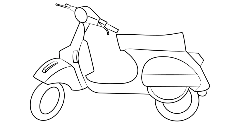 Cùng bé trải nghiệm tô màu xe Vespa hiện đại phong cách độc đáo