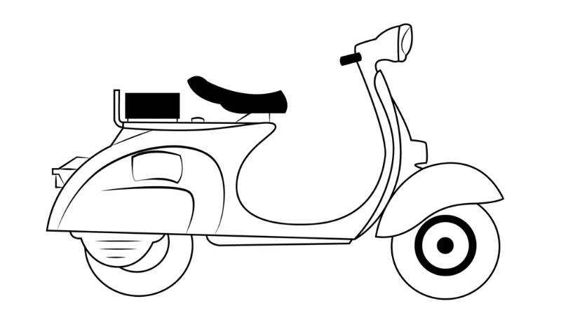 Bộ sưu tập tranh tô màu xe Vespa trẻ em siêu dễ thương cho bé