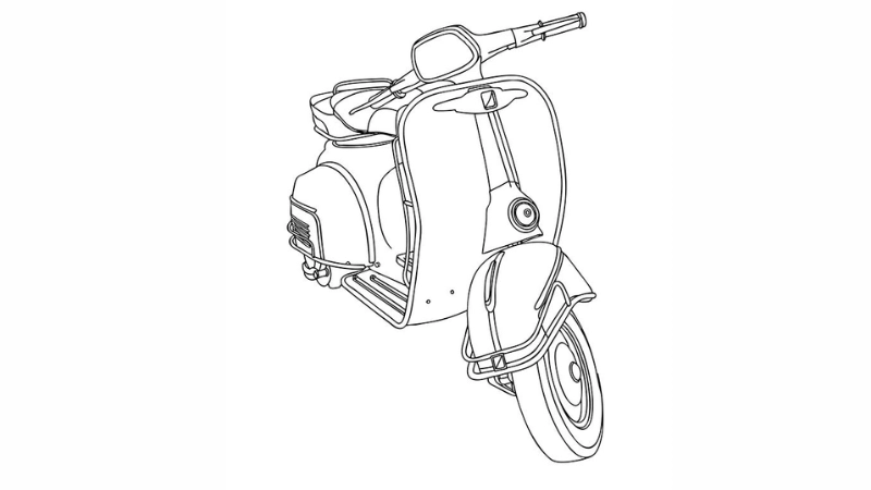 Bộ sưu tập tô màu xe Vespa chạy phố mang phong cách trẻ trung