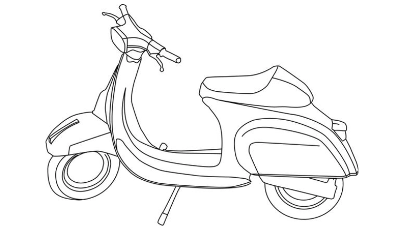 Trọn bộ tô màu xe Vespa đẹp giúp bé yêu xe thêm hứng thú