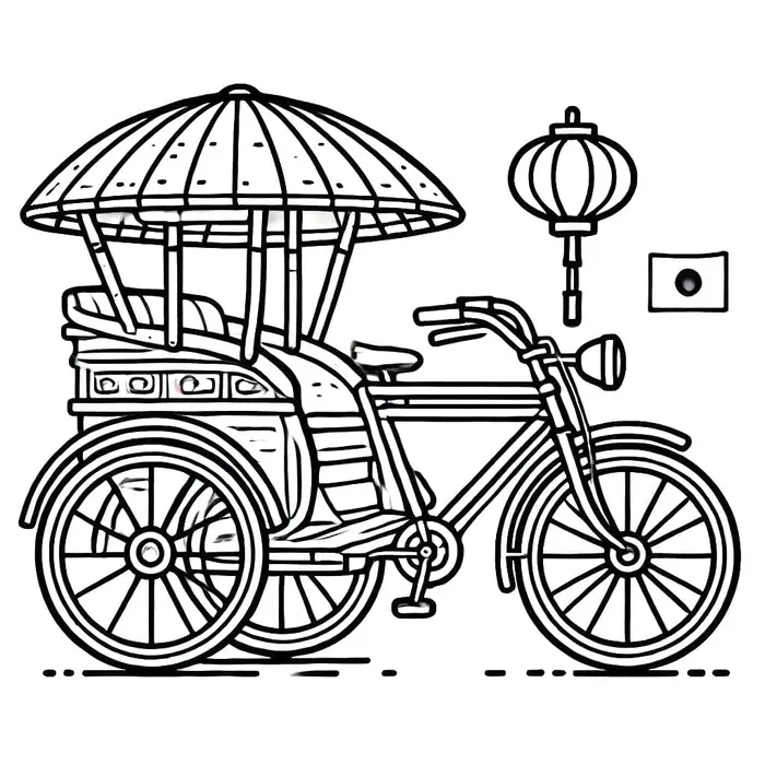 Rèn kỹ năng cho bé với tô màu xe xích lô vui nhộn