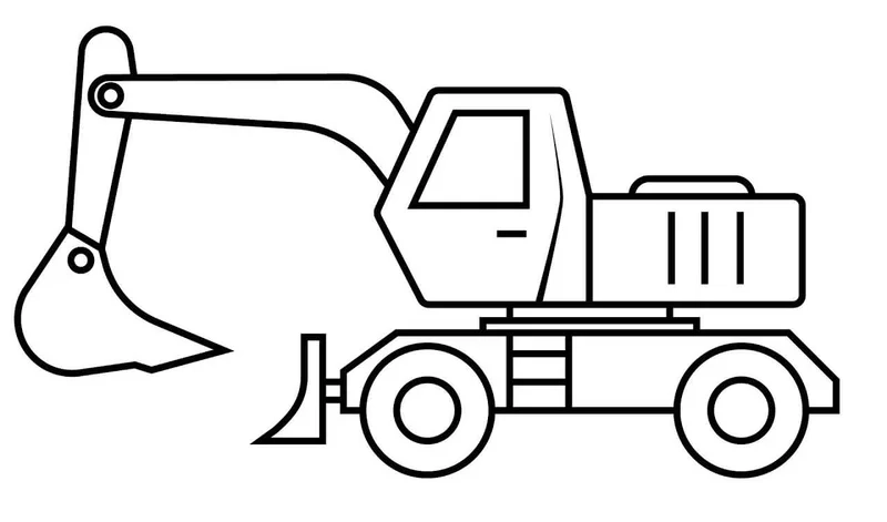 Bộ sưu tập đáng yêu với tranh tô màu xe xúc mini