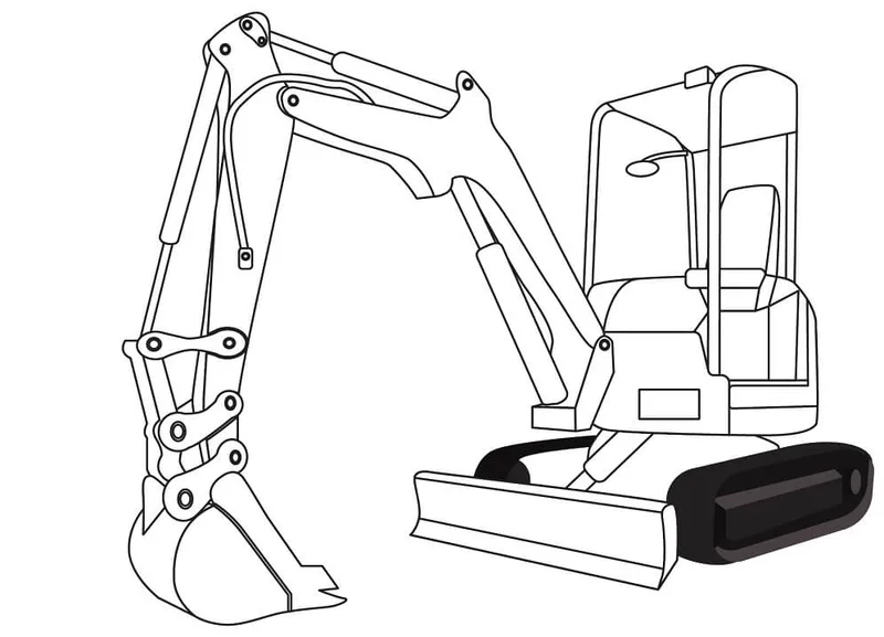Trải nghiệm sáng tạo mới qua tranh tô màu xe xúc hiện đại