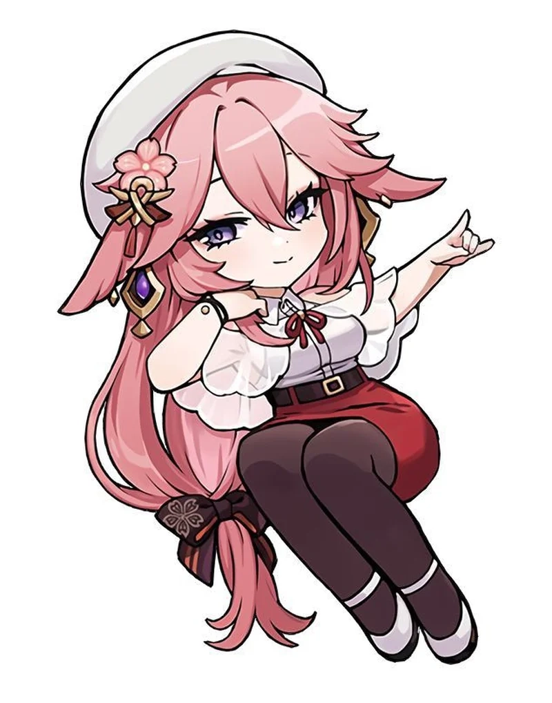 Sáng tạo avatar với yae miko chibi png siêu xinh