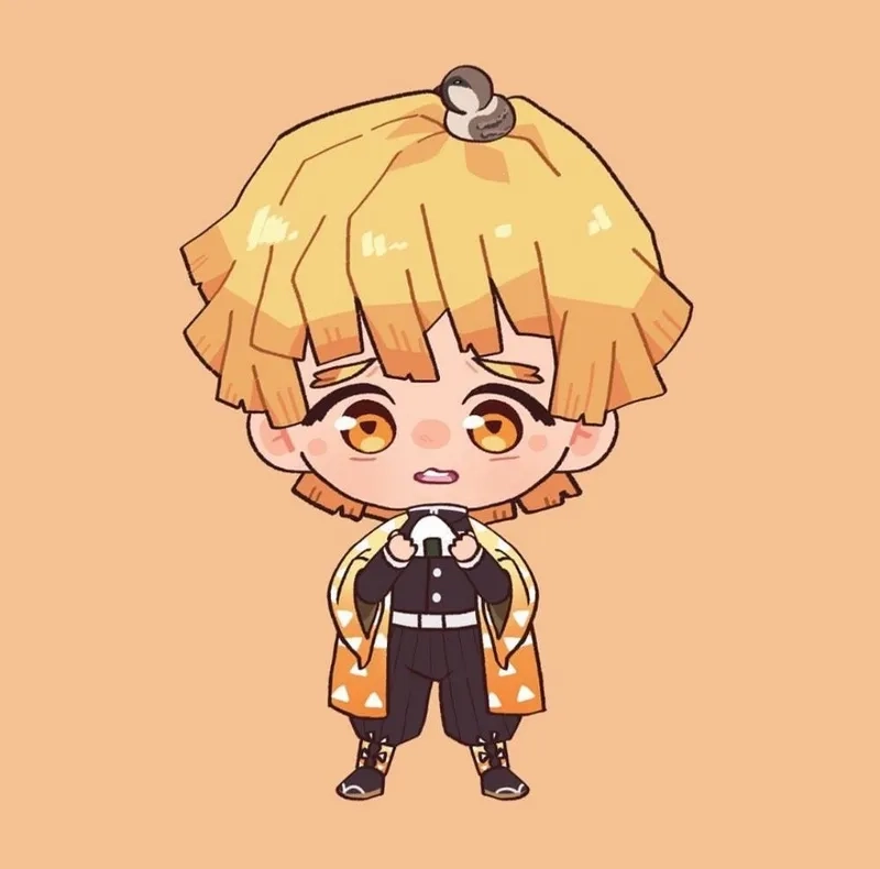 Làm mới màn hình bằng hình nền zenitsu chibi