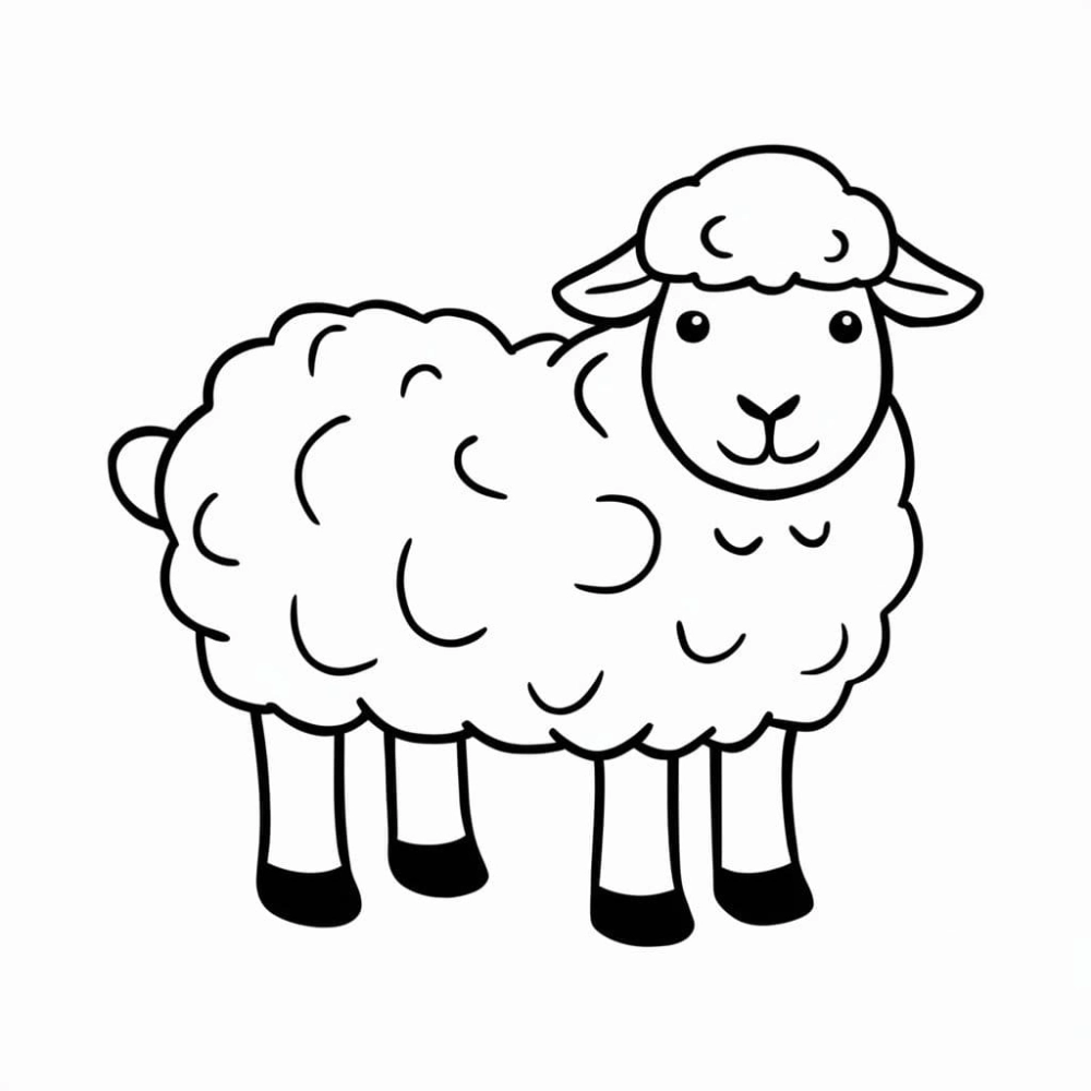 Tranh tô màu con cừu cute ngộ nghĩnh mê mẩn