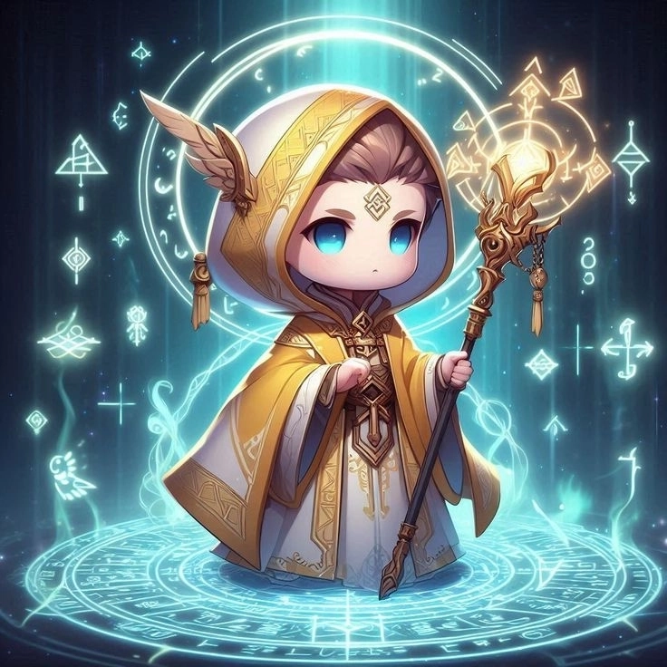 Chibi ma thuật girl đáng yêu với trang phục huyền bí